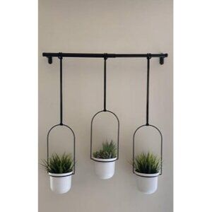 New Triflora Hanging Planter for Window, Indoor Herb Garden, Set of 3, White/B
